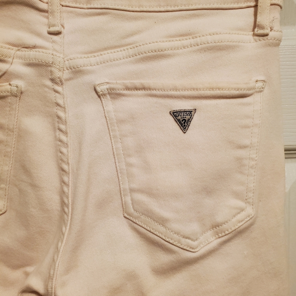 Guess LA Off-White Destroyed Jeans Size 27